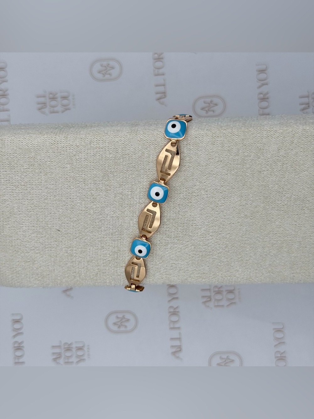 Protection Evil Eye Bracelet Gold Plated | 8-9" Adjustable